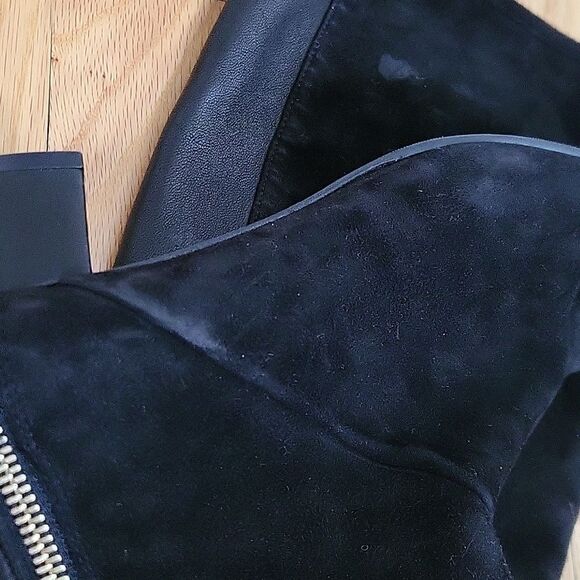 Stuart Weitzman Shrimpton Knee High Boots Black Suede Leather Sz 6 - Picture 13 of 14